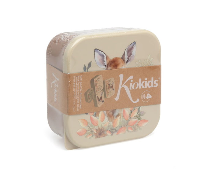 Kiokids Set Porta-Alimentos 4 Unidades Ciervo Beige Honey Colección +0 meses