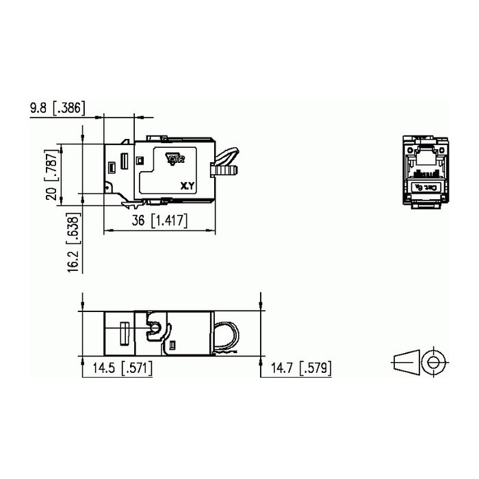 METZ CONNECT C6Amodul K 180 Buchse - Keystone Módulo con 180 Conectores RJ45