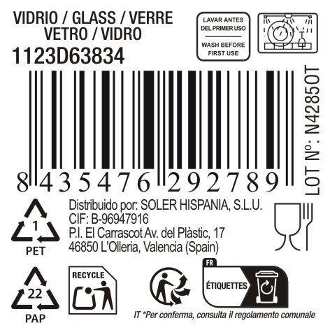 La Mediterranea Copa Coñac Bois 500ml (Pack de 32 Unidades)