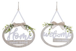 DKD Home Decor Decoración de Pared Welcome Home MDF 26x3x30 Surtido 2