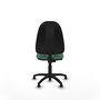 Silla de oficina Algarra con mecanismo Contacto permanente básico tapizada con Tela color Verde esmeralda. Equipada con Base poliamida negra, Sin brazosy Topes