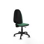 Silla de oficina Algarra con mecanismo Contacto permanente básico tapizada con Tela color Verde esmeralda. Equipada con Base poliamida negra, Sin brazosy Topes
