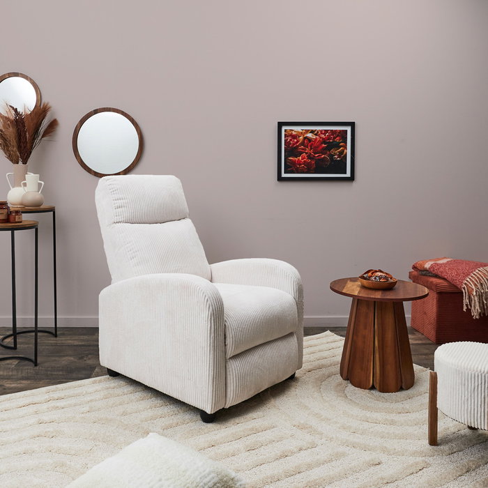 Home Deco Factory Sillón Reclinable Scott Beige Colección Cocooning