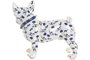 DKD Home Decor Figura de Bulldog en Resina Dorado y Azul