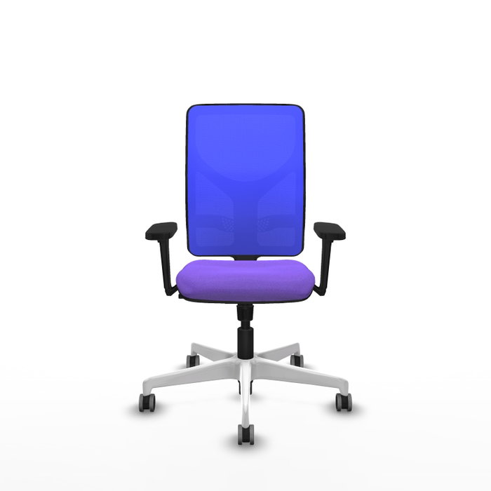 PIQUERAS Y CRESPO Silla de oficina Motilla con mecanismo Sincro, Tela Lila y Malla Azul