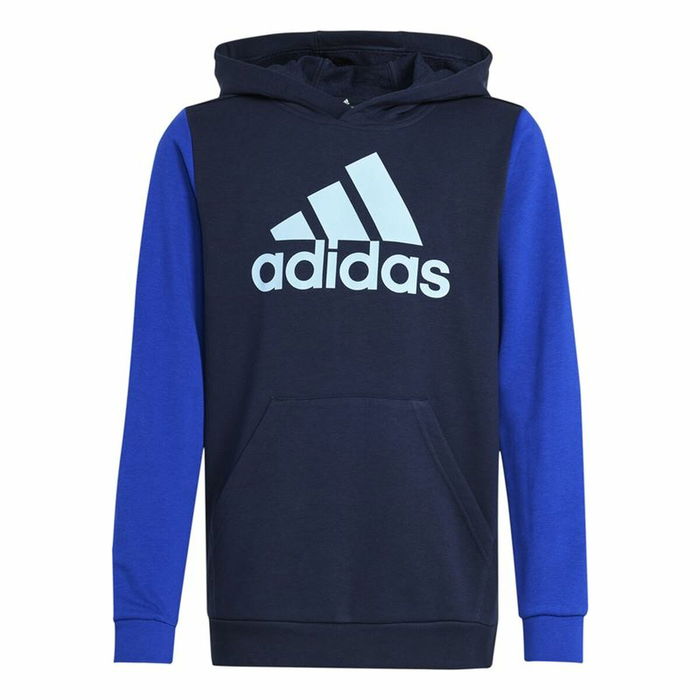 Sudadera con Capucha Niño Adidas Essentials Big Logo Colorblock Azul Sudadera con Capucha Niño Adidas Essentials Big Logo Colorblock Azul