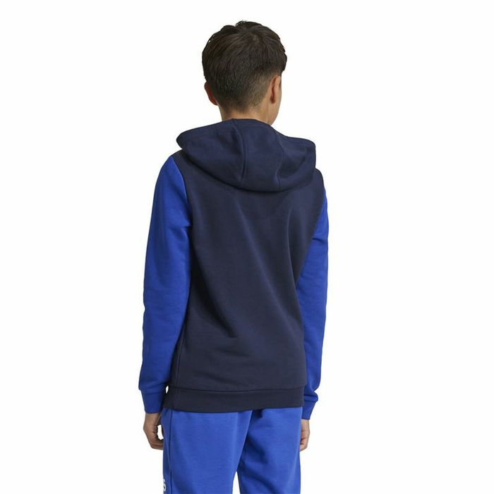 Sudadera con Capucha Niño Adidas Essentials Big Logo Colorblock Azul Sudadera con Capucha Niño Adidas Essentials Big Logo Colorblock Azul