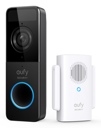 Eufy Video Doorbell 1080p Negro, Blanco, Hogar, IP65, 1600x1200, 5m Nocturna, 1080p, Inalámbrico, 2400MHz, Batería 5000mAh, 4 Meses