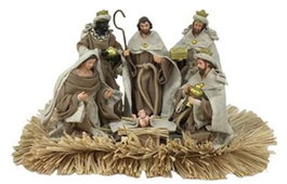 DKD Home Decor Nacimiento Poliéster y Resina Beige y Marrón 40x24x23,5 cm