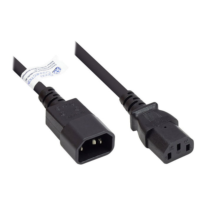 GoodConnections Cable de extensión C14 a C13 negro 1 m GoodConnections Cable de extensión C14 a C13 negro 1 m