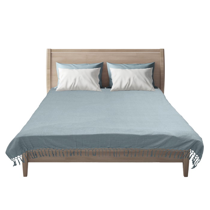 DKD Home Decor Plaid Urban Turquesa Poliéster Algodón 260 x 240 cm (2 Unidades)