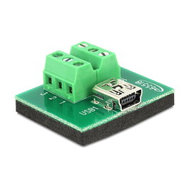 Delock Adaptador Mini USB Hembra a Bloque de Terminales 6 Pines 65518, Negro y Verde, 30 x 25 x 14 mm