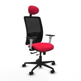 PIQUERAS Y CRESPO Silla de oficina Zulema con mecanismo Sincro/Traslack, Rojo y Negro
