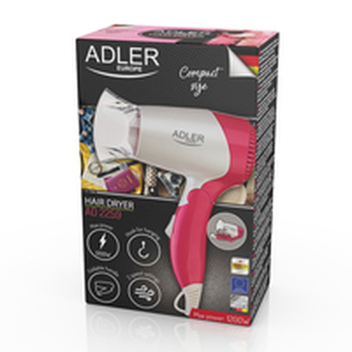 Adler AD 2259 Secador de Pelo Blanco Perlado con Rosa
