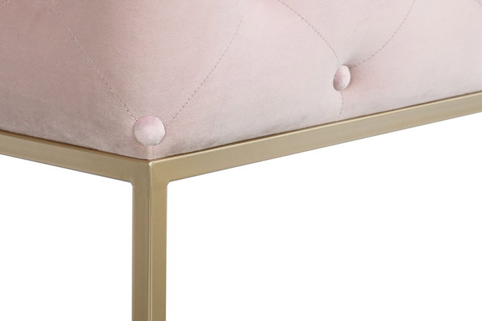DKD Home Decor Puf Capitone Rosa y Dorado DKD Home Decor Puf Capitone Rosa y Dorado
