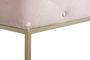 DKD Home Decor Puf Capitone Rosa y Dorado