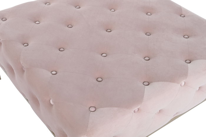 DKD Home Decor Puf Capitone Rosa y Dorado DKD Home Decor Puf Capitone Rosa y Dorado
