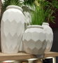 DKD Home Decor Macetero Magnesia Blanco Roto Rugoso 47x47x61 cm