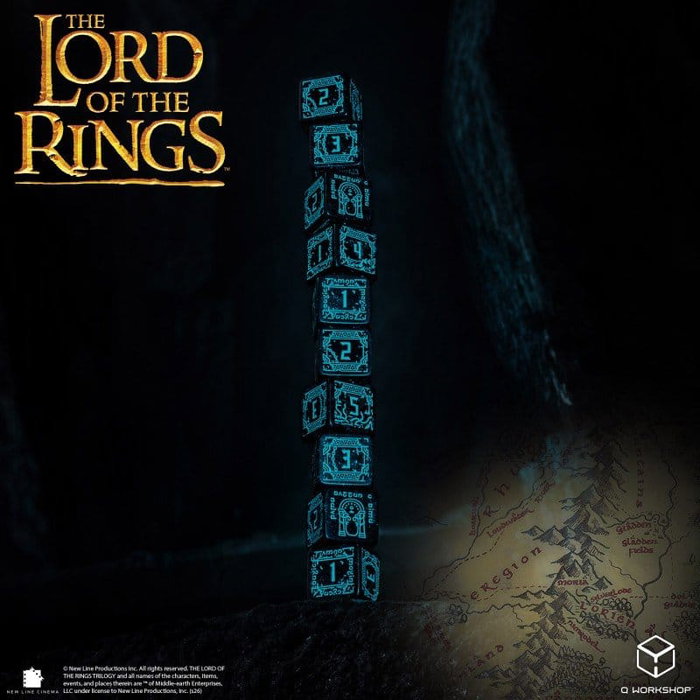 Q Workshop El Señor de los Anillos: Pack de 10 Dados D6 Moria (Glow in the dark) inevitable Q Workshop El Señor de los Anillos: Pack de 10 Dados D6 Moria (Glow in the dark) inevitable