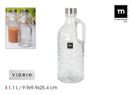 La Mediterranea Botella de Vidrio con Asa y Tapa de Metal 1.1L