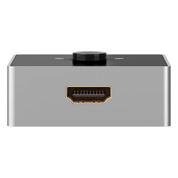 Goobay Manuelle HDMI-Umschaltbox 2 en 1 (4K @ 60Hz) Negro/Plateado