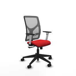 PIQUERAS Y CRESPO Silla de oficina Motilla con mecanismo Sincro, Rojo y Gris