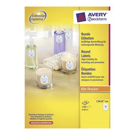 AVERY Zweckform L3416-100 Etiquetas Blancas Circulares 60 x 60 mm