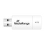 MediaRange MR970 USB flash drive 4 GB Rojo/Blanco