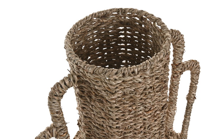 DKD Home Decor Jarrón Seagrass Metal Natural 27x27x46 DKD Home Decor Jarrón Seagrass Metal Natural 27x27x46