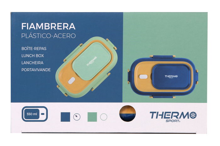Thermosport Fiambrera Plástico-Acero Rectangular 550 Ml 22,2x13,9x8 Cm (6 Unidades)