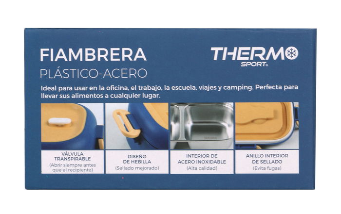 Thermosport Fiambrera Plástico-Acero Rectangular 550 Ml 22,2x13,9x8 Cm (6 Unidades)