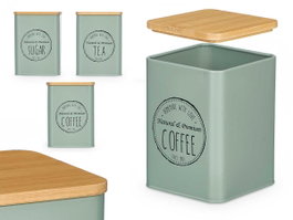 Kinvara Tarro con Tapa de Bambú Verde Menta Pack de 12