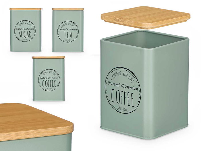 Kinvara Tarro Tapa Bambú Verde Menta Surtidos 9.8x9.8x13.8 cm (Set de 12) Kinvara Tarro Tapa Bambú Verde Menta Surtidos 9.8x9.8x13.8 cm (Set de 12)