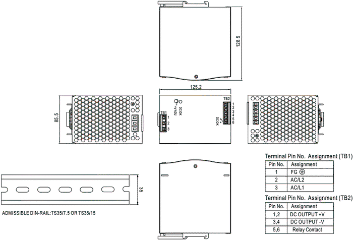 Mean Well WDR-Serie 24V 480W Riel DIN