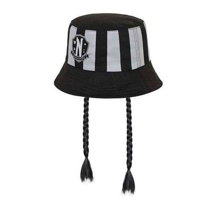 KARACTERMANIA Gorro Infantil Bucket Trenzas Miércoles Negro