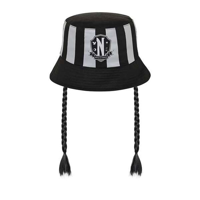 KARACTERMANIA Gorro Infantil Bucket Trenzas Miércoles Negro