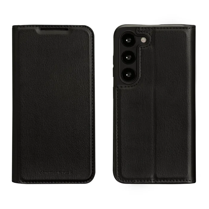 Dbramante1928 Funda Folio para Samsung Galaxy S23 (6.1") - Negro - Cuero Vegano con Soporte y Carga Inalámbrica