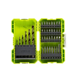 Ryobi RAK38SDD Estuche de 38 puntas para taladrado y atornillado con 6 brocas HSS, 7 brocas 50mm, 24 brocas 25mm y 1 broca de avellanar