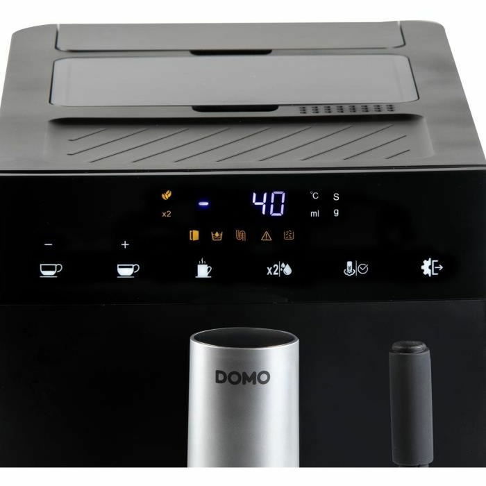 Domo DO1150K Cafetera Espresso Automática con Molinillo, 1350 W, 19 bar, 125 g Café, Negra