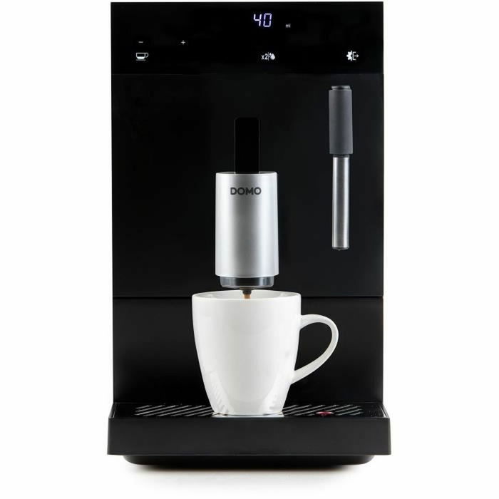 Domo DO1150K Cafetera Espresso Automática con Molinillo, 1350 W, 19 bar, 125 g Café, Negra