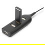 Digitus DN-1301 Hub USB 4 Puertos 2.0 a 4x A2.0 Cable Integrado Negro