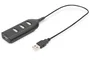 Digitus Hub USB 2.0 AB-50001-1 - Concentrador de 4 Puertos, 480 Mbps, Alimentación por Bus USB, Color Negro