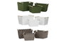 DKD Home Decor Set de 3 Cestos de Almacenaje Brillantes en Polipropileno y Madera