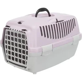 Trixie Caja de transporte Capri 2 - XS-S - 37 x 34 x 55 cm - Gris claro y morado - Para perros
