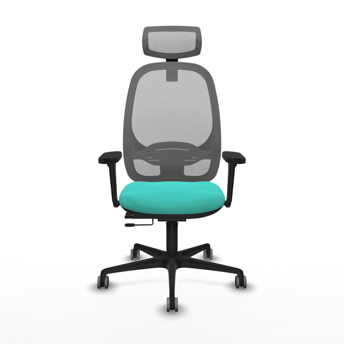 PIQUERAS Y CRESPO Silla de oficina Cilanco con mecanismo Sincro/Traslack Turquesa y Gris
