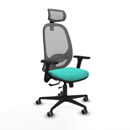 PIQUERAS Y CRESPO Silla de oficina Cilanco con mecanismo Sincro/Traslack Turquesa y Gris