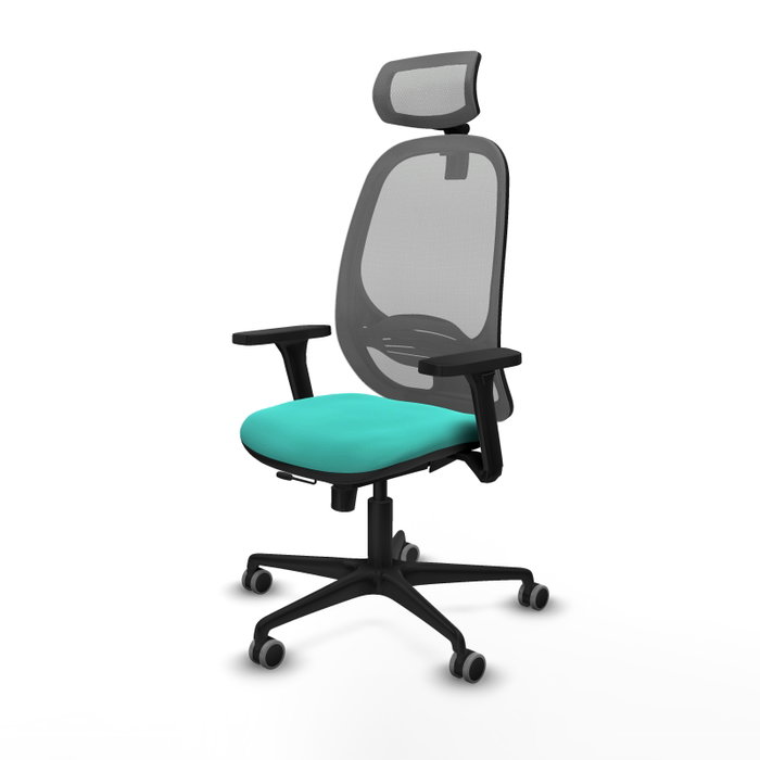 PIQUERAS Y CRESPO Silla de oficina Cilanco con mecanismo Sincro/Traslack Turquesa y Gris