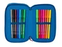 SAFTA Plumier Escolar Stitch Lilo Triple Cremallera, 3 Compartimentos con Cremallera, 37 Piezas, 195x125x55 mm