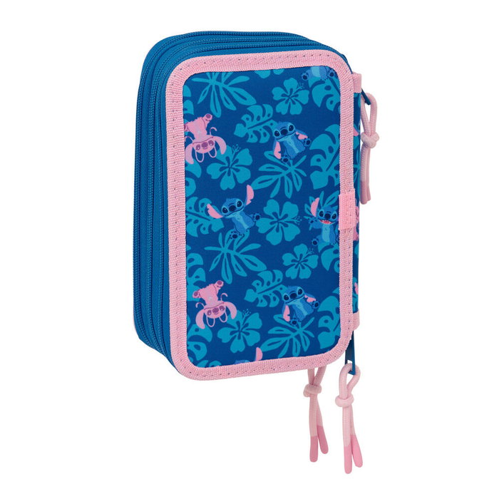 Safta Plumier Stitch Disney Triple Cremallera 37 Piezas