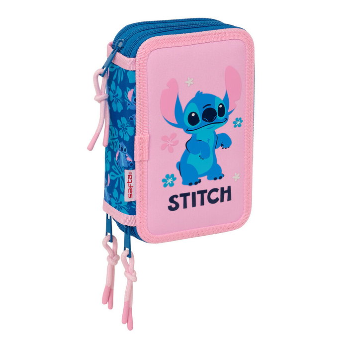 Safta Plumier Stitch Disney Triple Cremallera 37 Piezas